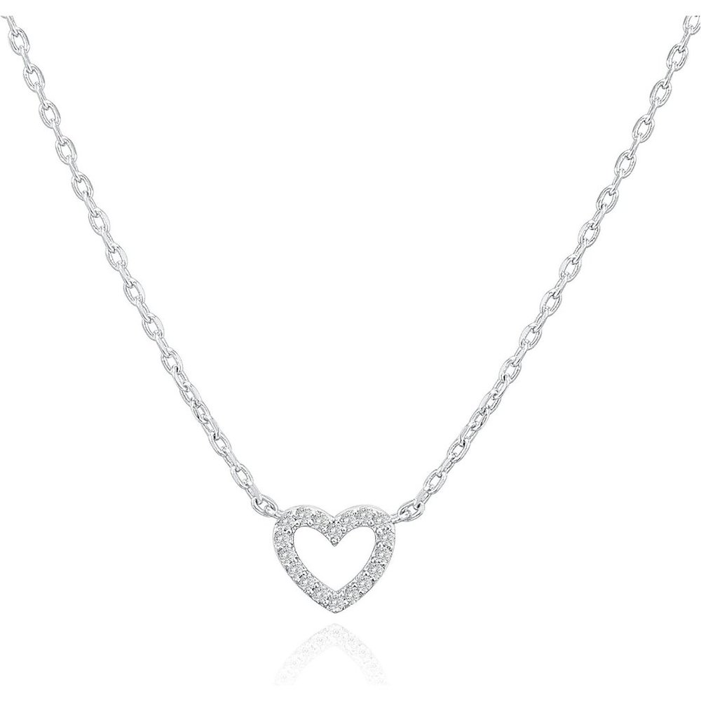 Women 14K Gold Plated Cubic Zirconia Heart Cute Dainty Love Pendant Necklaces